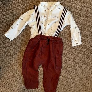 Zara 12-18 Month Suspender Set Boy